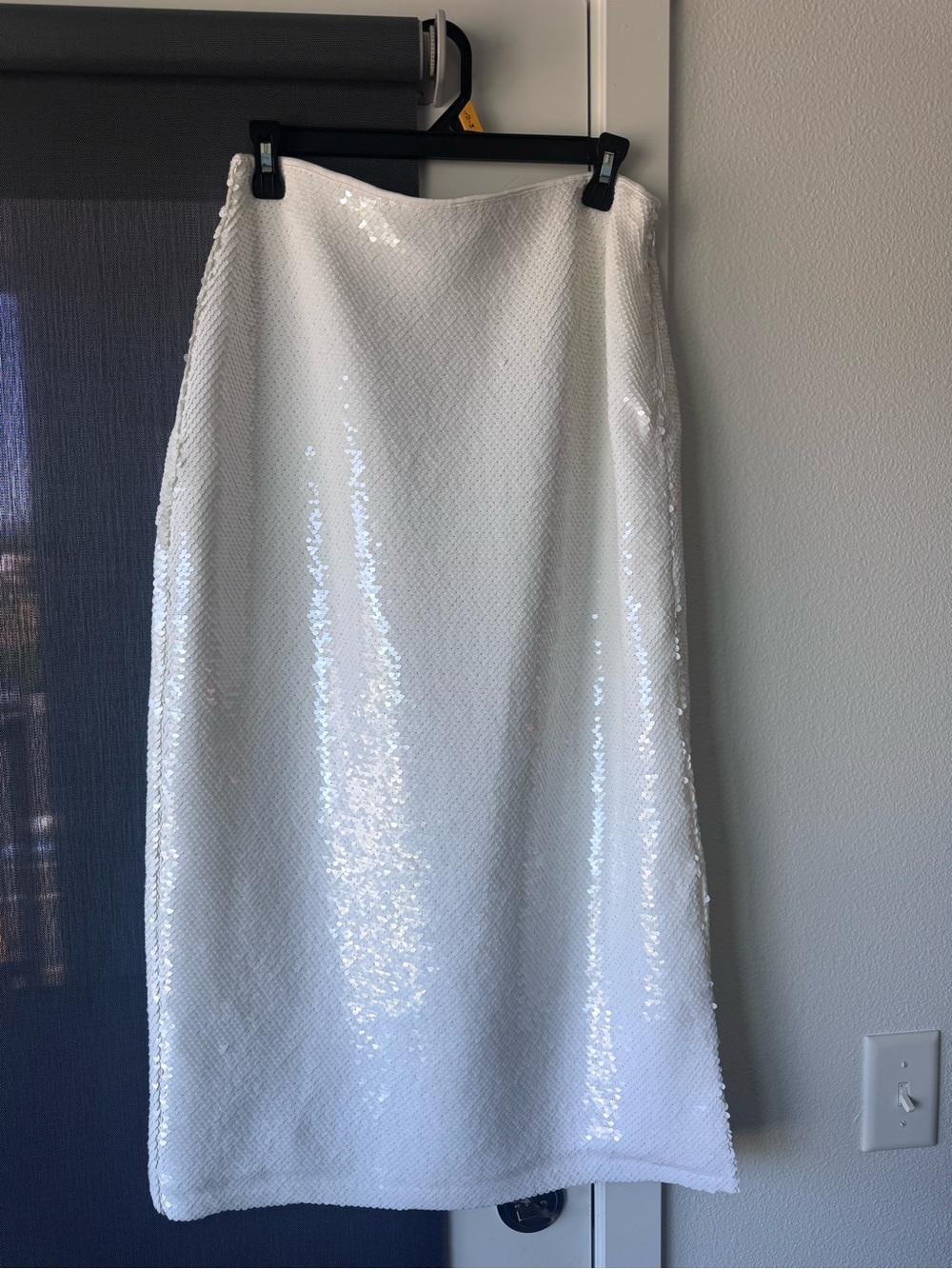 Abercrombie White Sequin Skirt with Slit